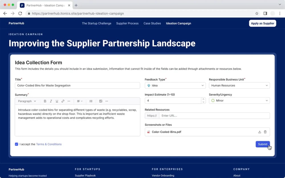 Idea Collection Form