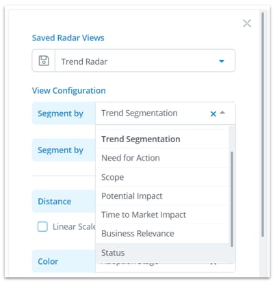 Use Element Configuration to change the way you segment your Radars.