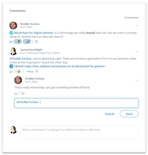 Commenting on Elements