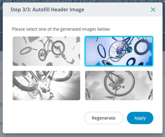 Four options of digital art generated by AI in ITONICS software