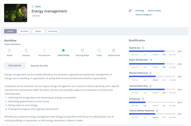 Idea ratings to identify and prioritize ideas