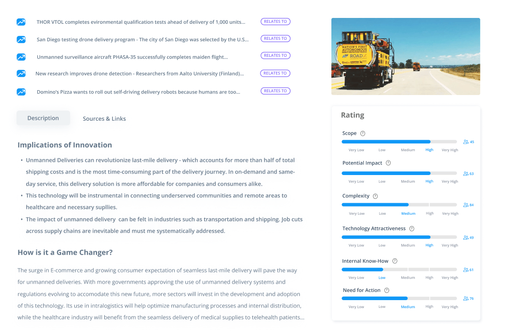 Collaborative ratings for a trend