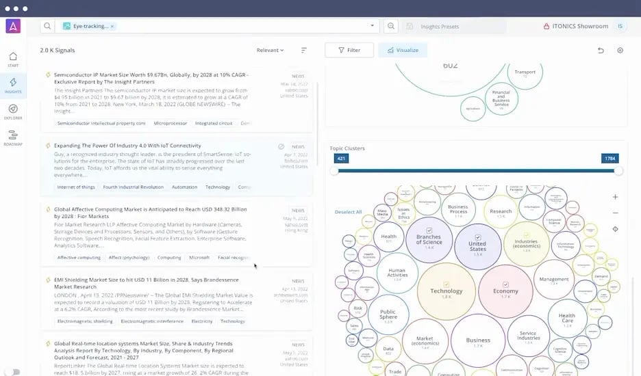 ITONICS Insights: Process huge amounts of data