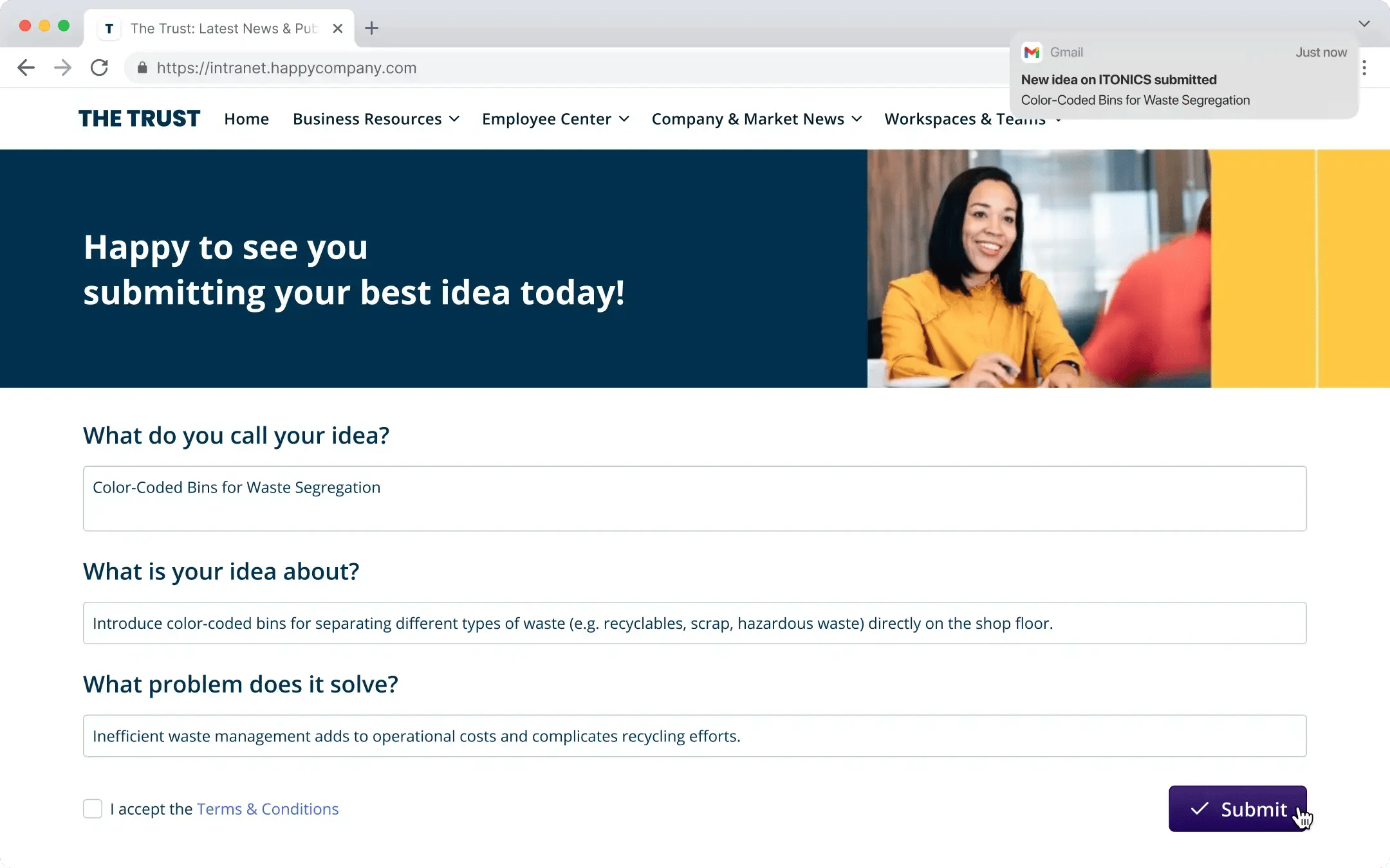 External Idea Submission via Form
