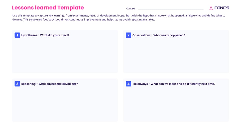lessons learned template
