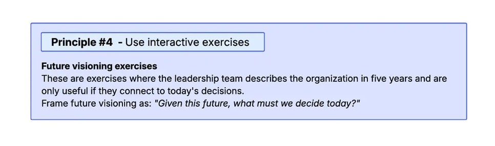 Future visioning exercises to better produce output