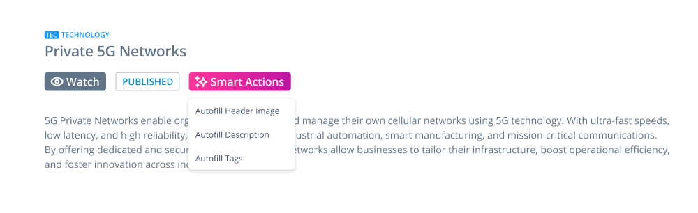 Automation feature in ITONICS