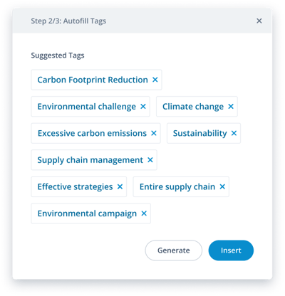 Autofill tags for idea submission