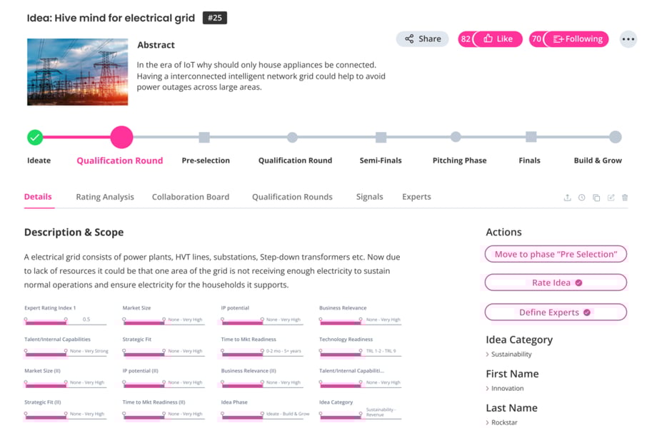 Crowdsourcing features in ITONICS