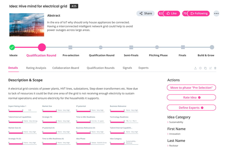 Crowdsourcing features in ITONICS