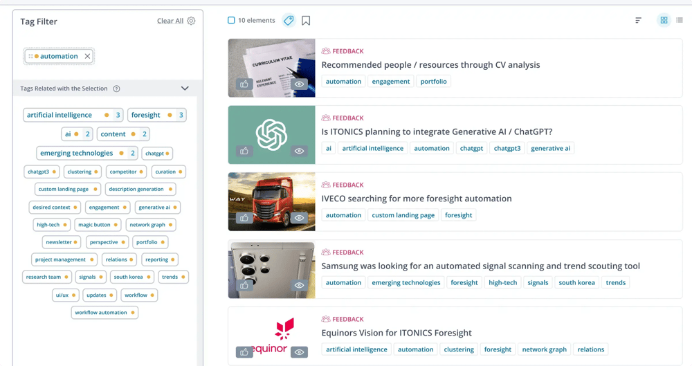 Cloud software tag filters