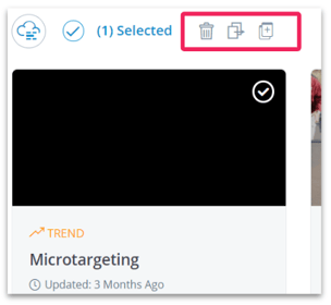 Element Selection: Additional Actions Menu