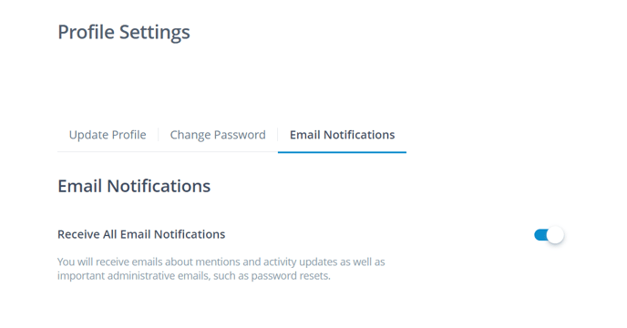 Adjusting your email notification settings