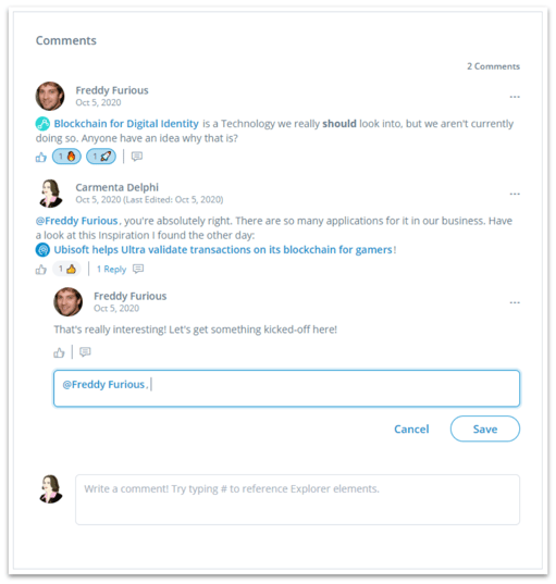 Commenting on Elements