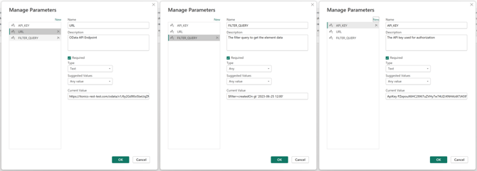 manage parameters