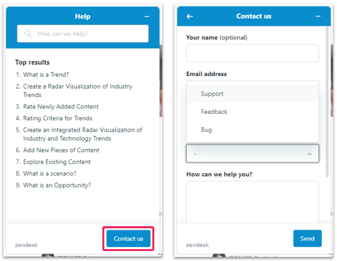 Knowledge Base and Support Request Integration