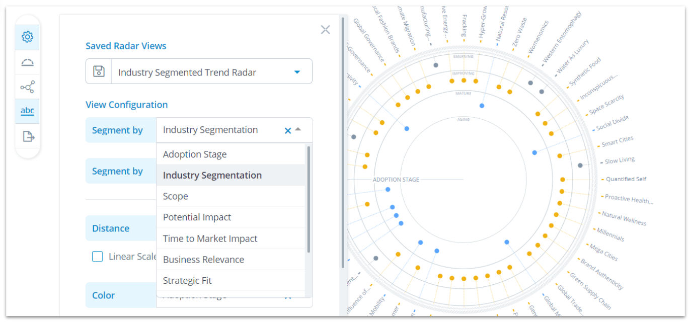 Configure a Radar view and save it