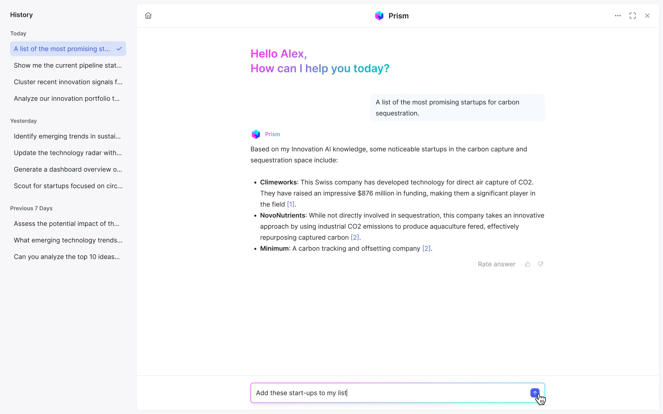 Scout innovative partners and evaluate fit with shared ratings, workflows, and views