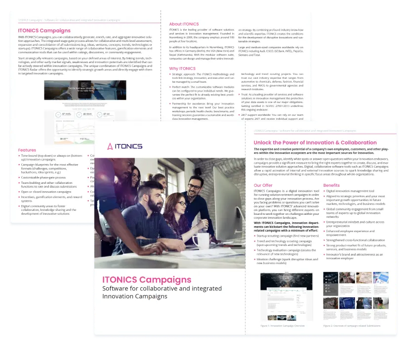 ITONICS Campaigns Product Flyer - Free Download