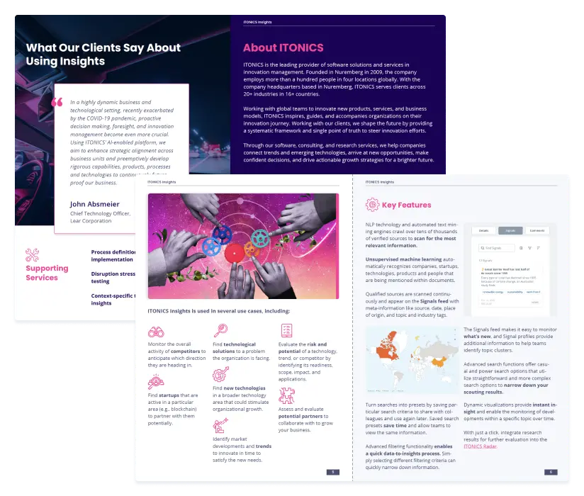 ITONICS Insights Product Flyer - Free Download