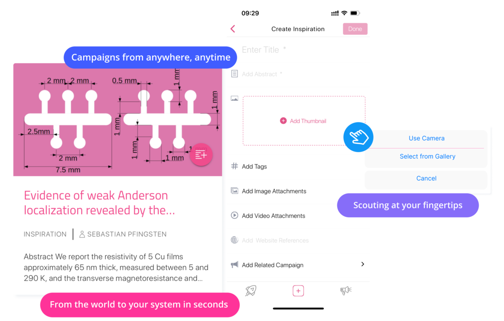 ITONICS Inspirator App - Capture ideas and innovations on the go