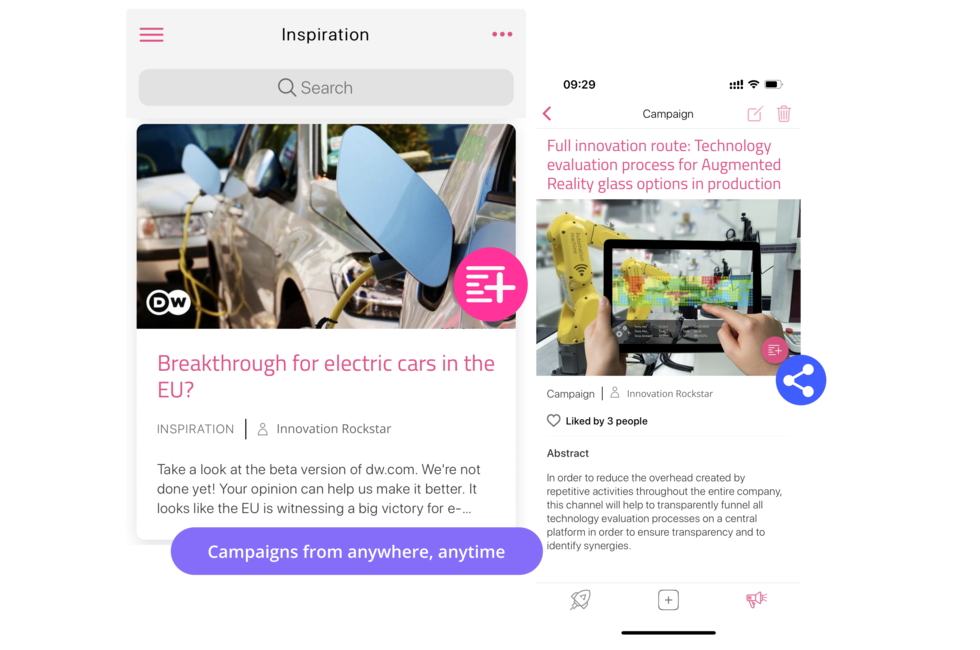 Scout inspirations globally on the go with an app