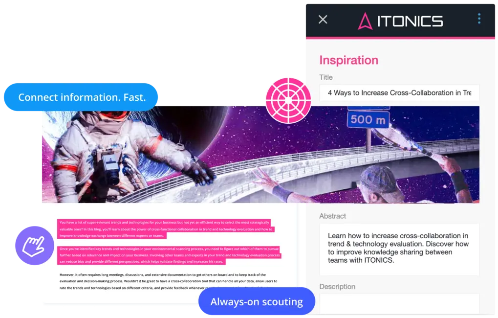 ITONICS Web Clipper to capture inspirations from the web