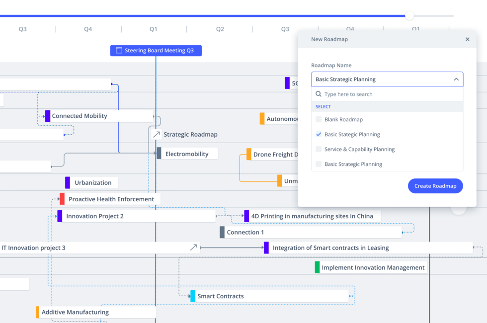 Part of a Roadmap Software