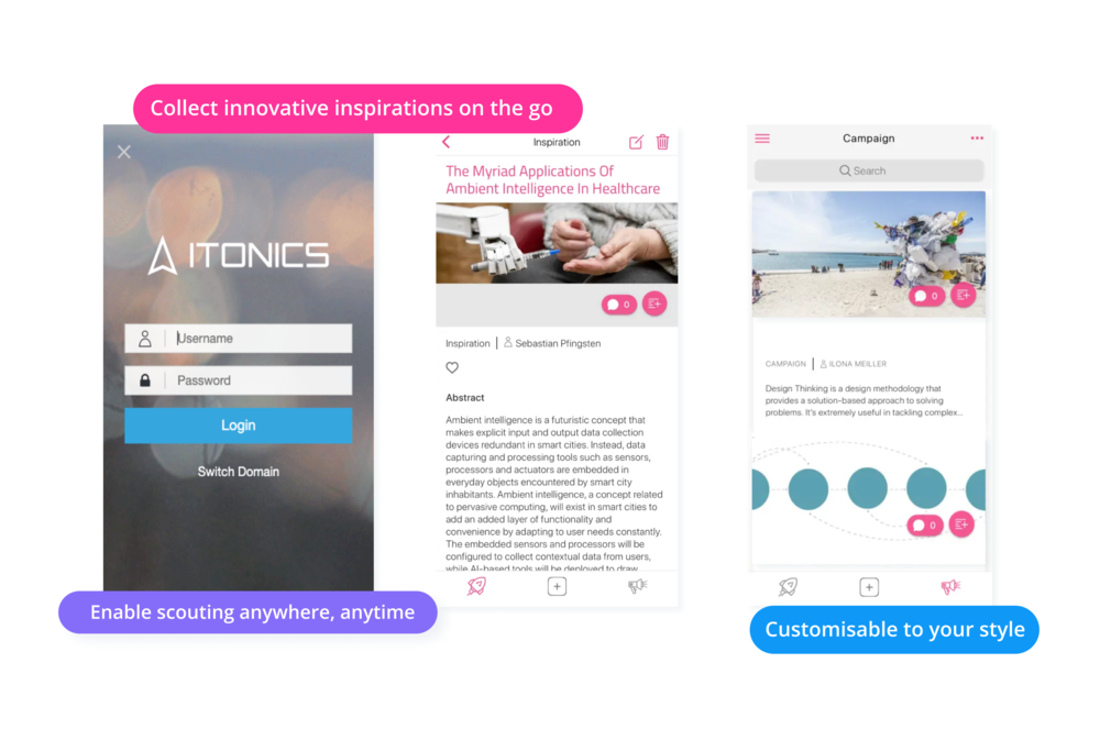 Inspirator App for spontaneous inspirations and ideas